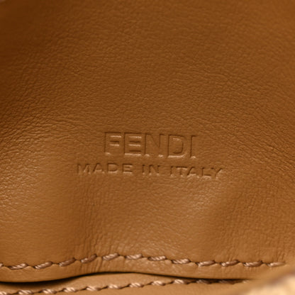 Fendi Woven Nappa FF Nano Maxi Buckle Baguette Charm Sand Pomelo Miele Scuro 6 of 10