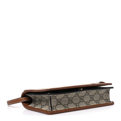 Gucci GG Emblem Monogram Wallet With Strap Beige Brown 4 of 10