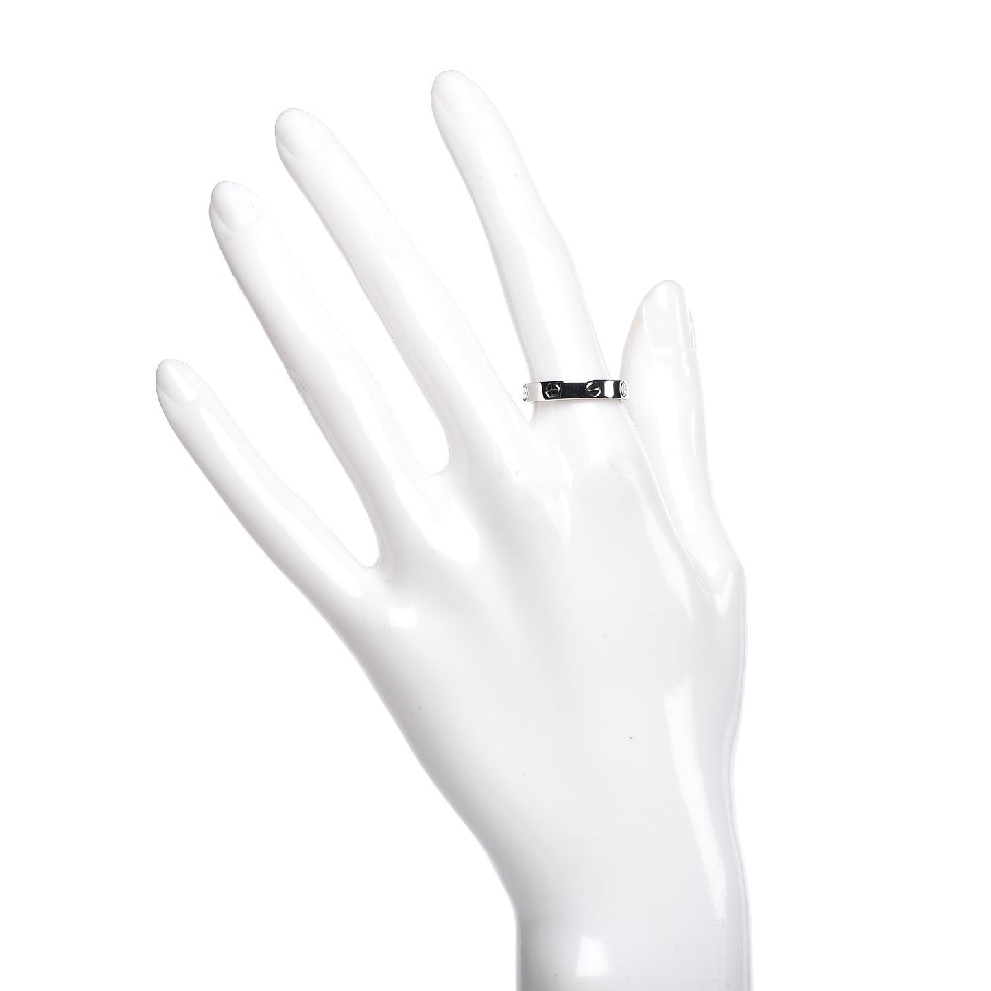 18K White Gold 3.5mm LOVE Wedding Band Ring 55 7.25