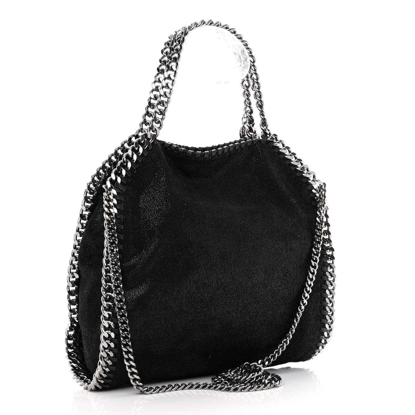 Shaggy Deer Mini Falabella Fold Over Tote Black