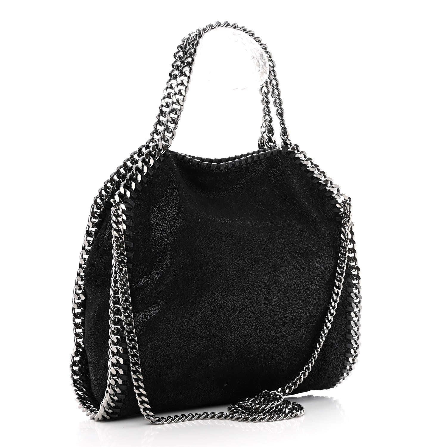 Stella McCartney Shaggy Deer Mini Falabella Fold Over Tote Black 3 of 9