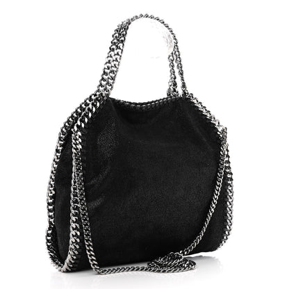 Stella McCartney Shaggy Deer Mini Falabella Fold Over Tote Black 3 of 9
