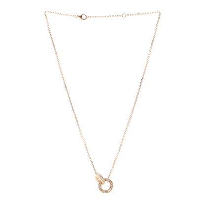 Cartier 18K Pink Gold Diamond Interlocking LOVE Paved Necklace 3 of 4