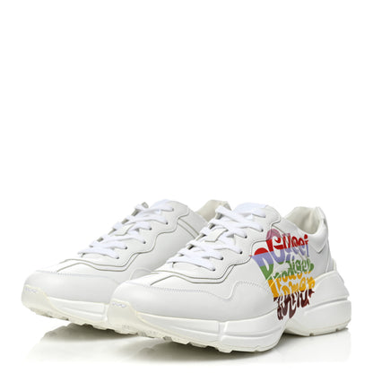 Gucci Apollo Calfskin Mens Prodige D'Amour Rhyton Sneakers 8.5 Great White 3 of 9