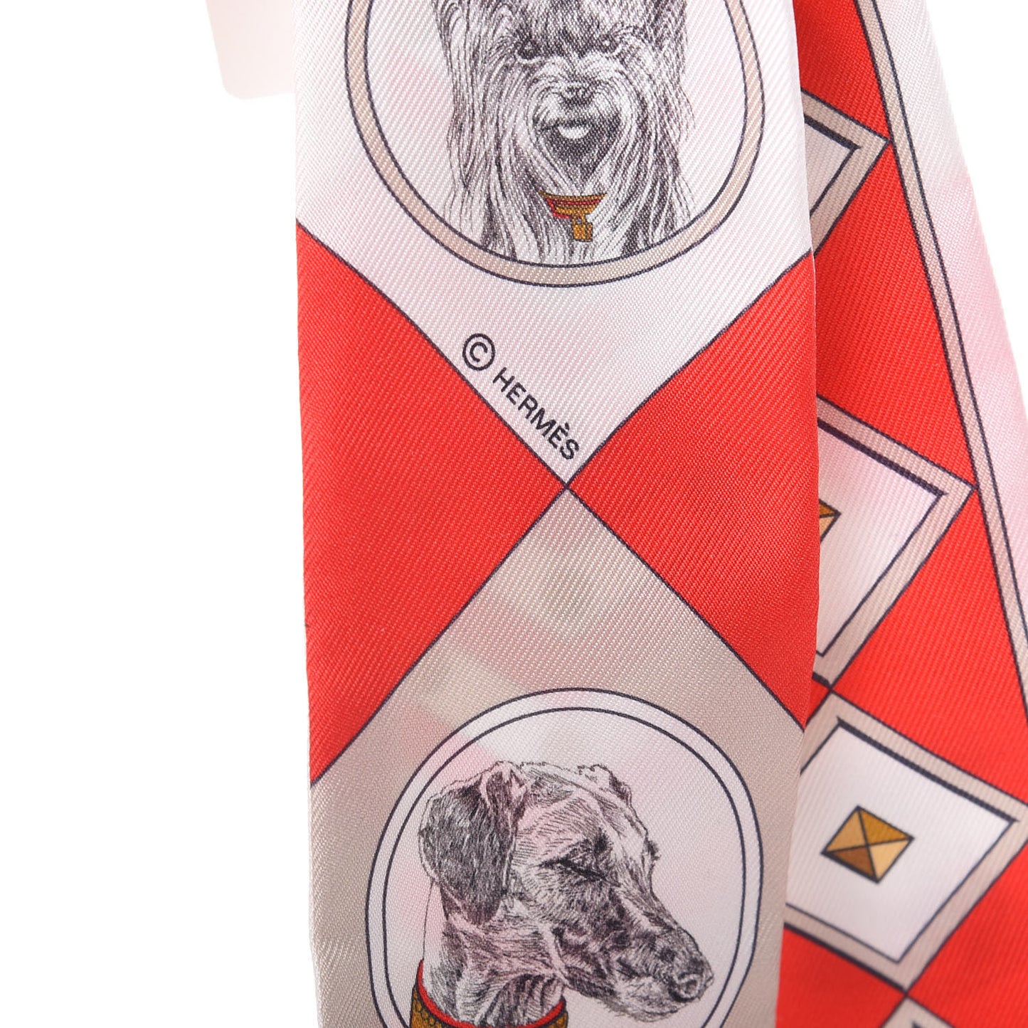 Silk Colliers Et Chiens Twilly Rouge White Mastic