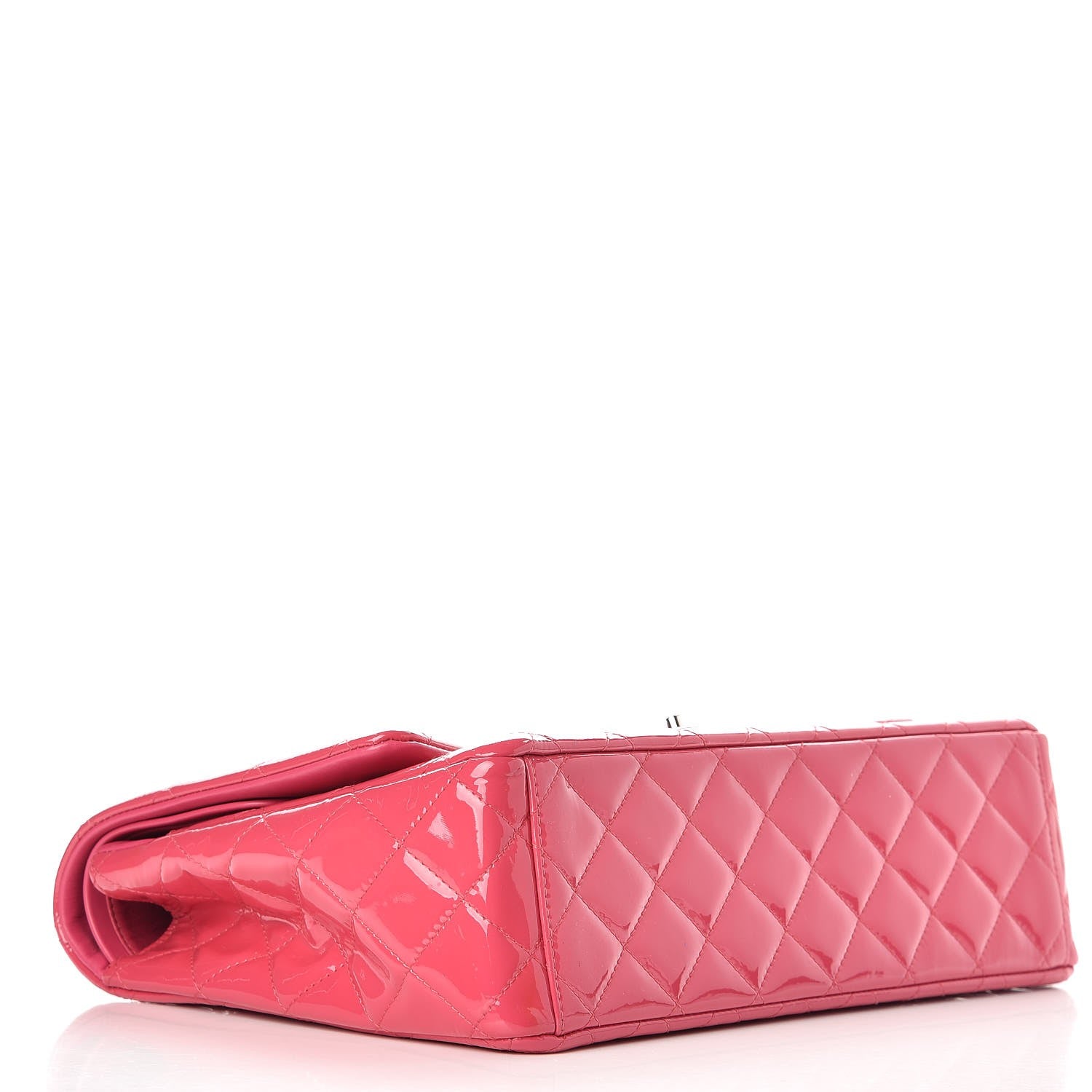 Chanel Patent Maxi Quilted Double Flap Dark Pink 5 of 11