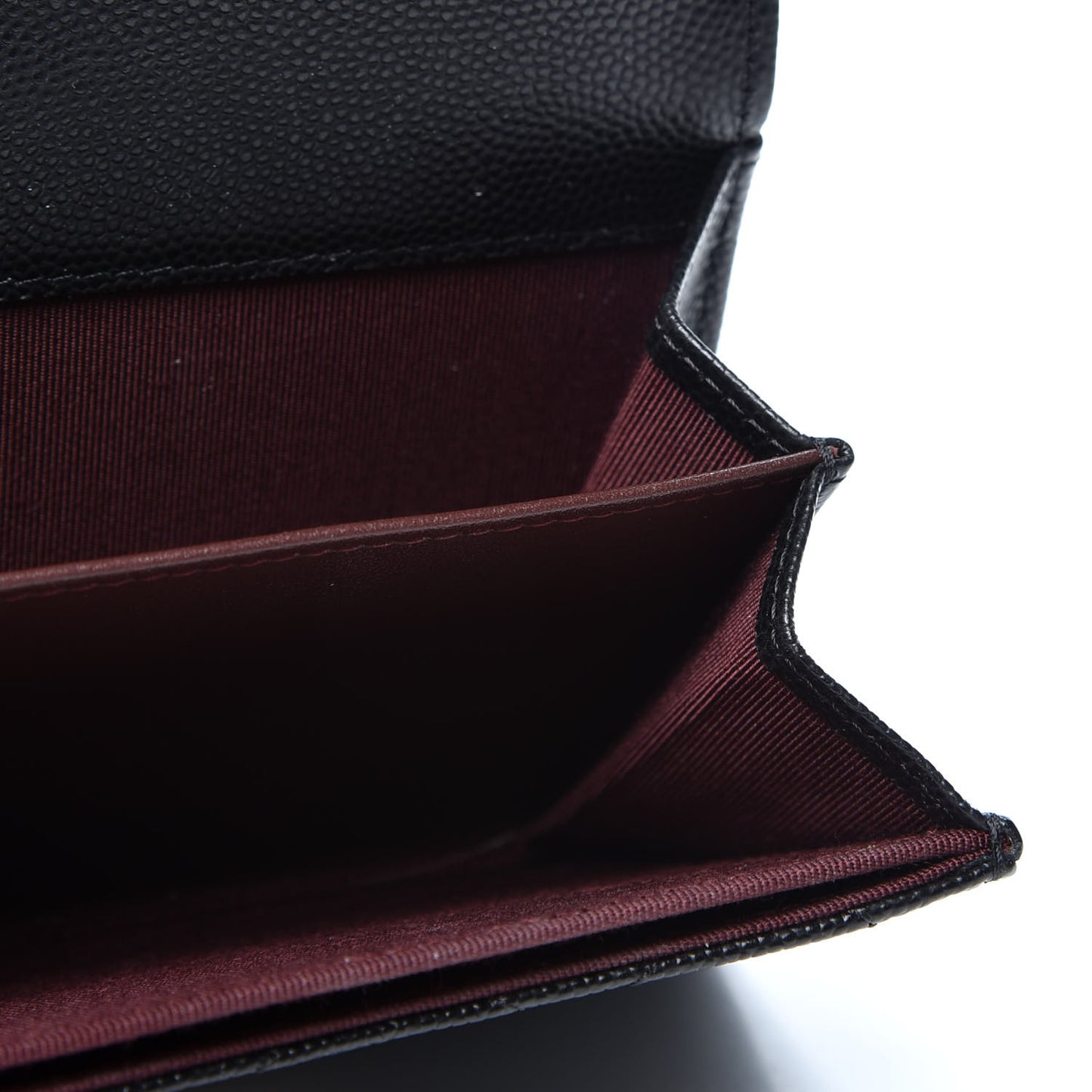 Caviar Quilted Flap Card Holder Wallet Black