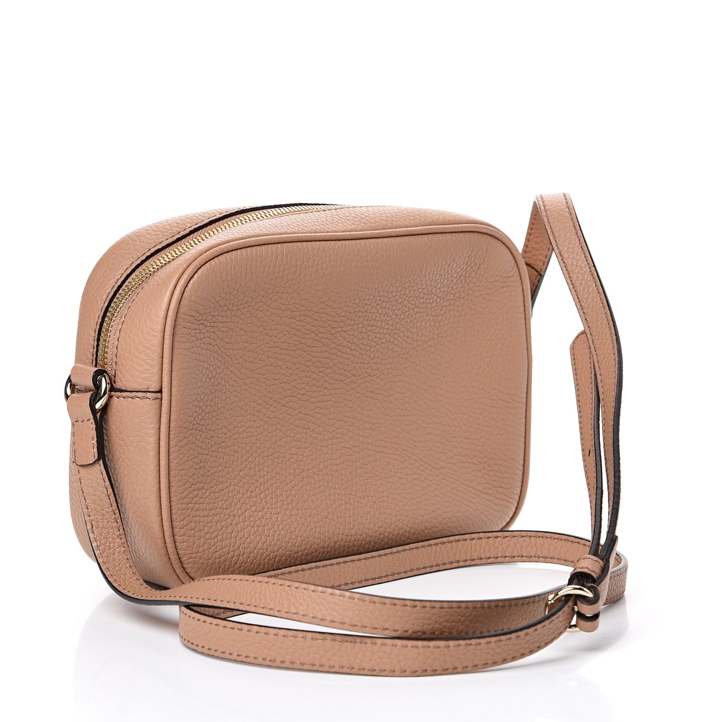 Pebbled Calfskin Small Soho Disco Bag Rose Beige