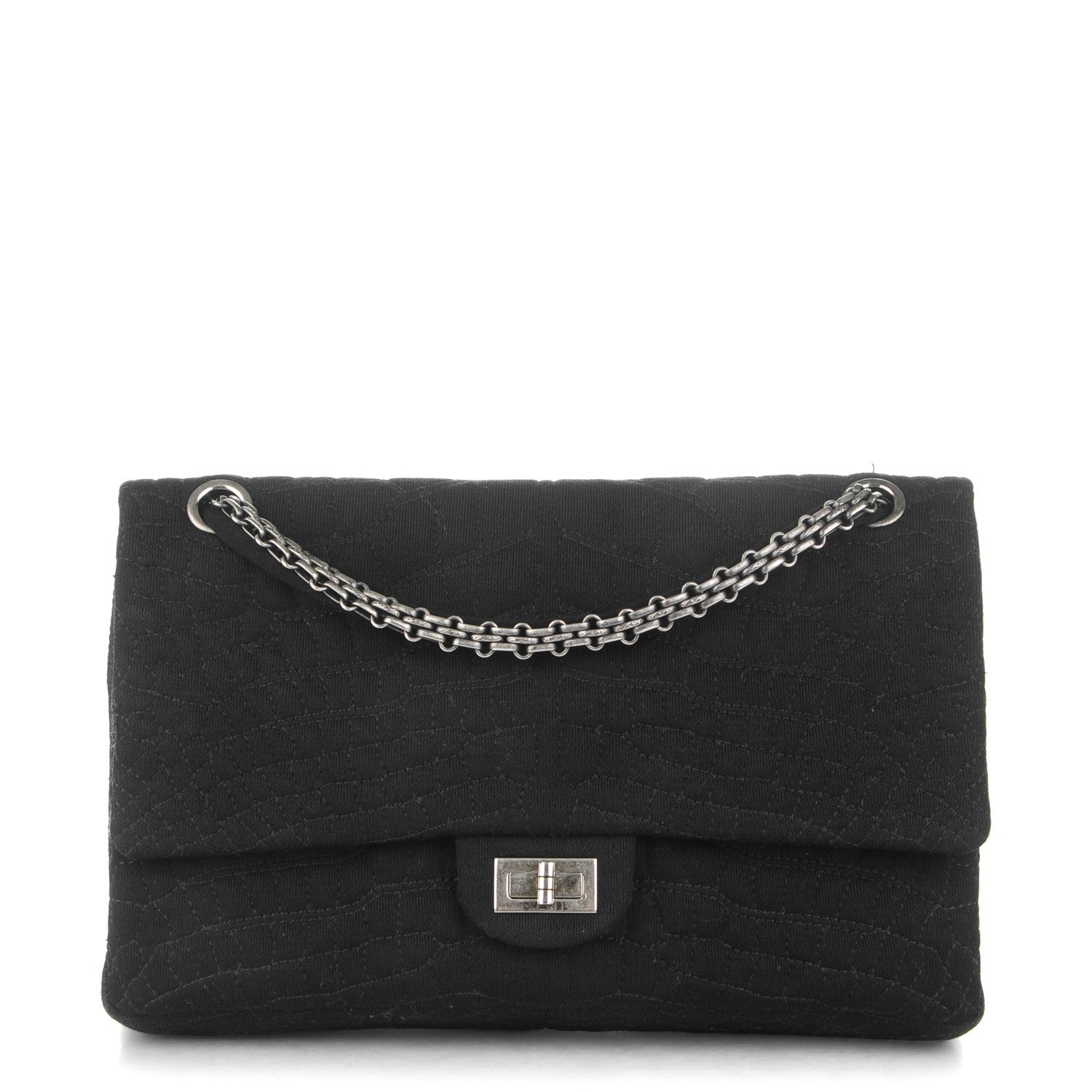 Chanel Jersey Coco's Croc 2.55 Reissue 226 Flap Black 1 of 8