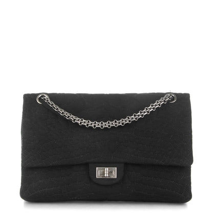 Chanel Jersey Coco's Croc 2.55 Reissue 226 Flap Black 1 of 8