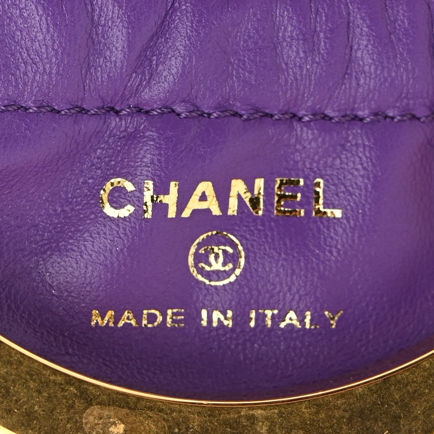 Chanel Lambskin CC Minaudiere Sphere Chain Clutch Purple 5 of 9