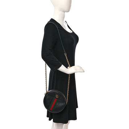 Gucci Grained Calfskin Web Mini Ophidia Round Shoulder Bag Black 2 of 13