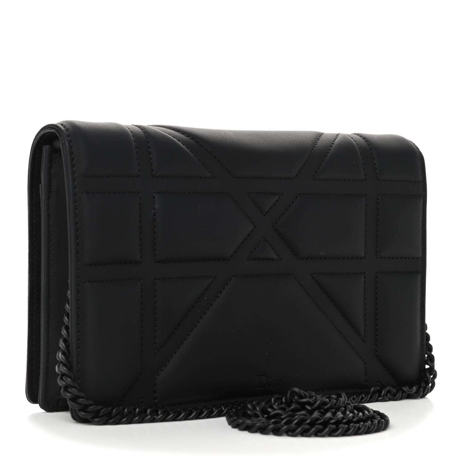 Christian Dior Ultra Matte Calfskin Diorama Wallet on Chain Pouch Black 2 of 5