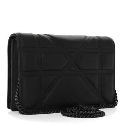 Christian Dior Ultra Matte Calfskin Diorama Wallet on Chain Pouch Black 2 of 5