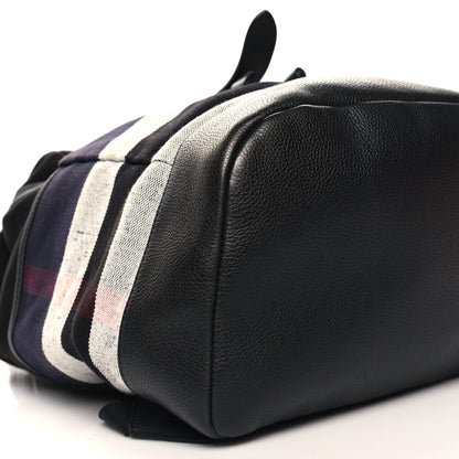 Burberry Overdyed Canvas Mega Check Drifton Backpack Black 8 of 10
