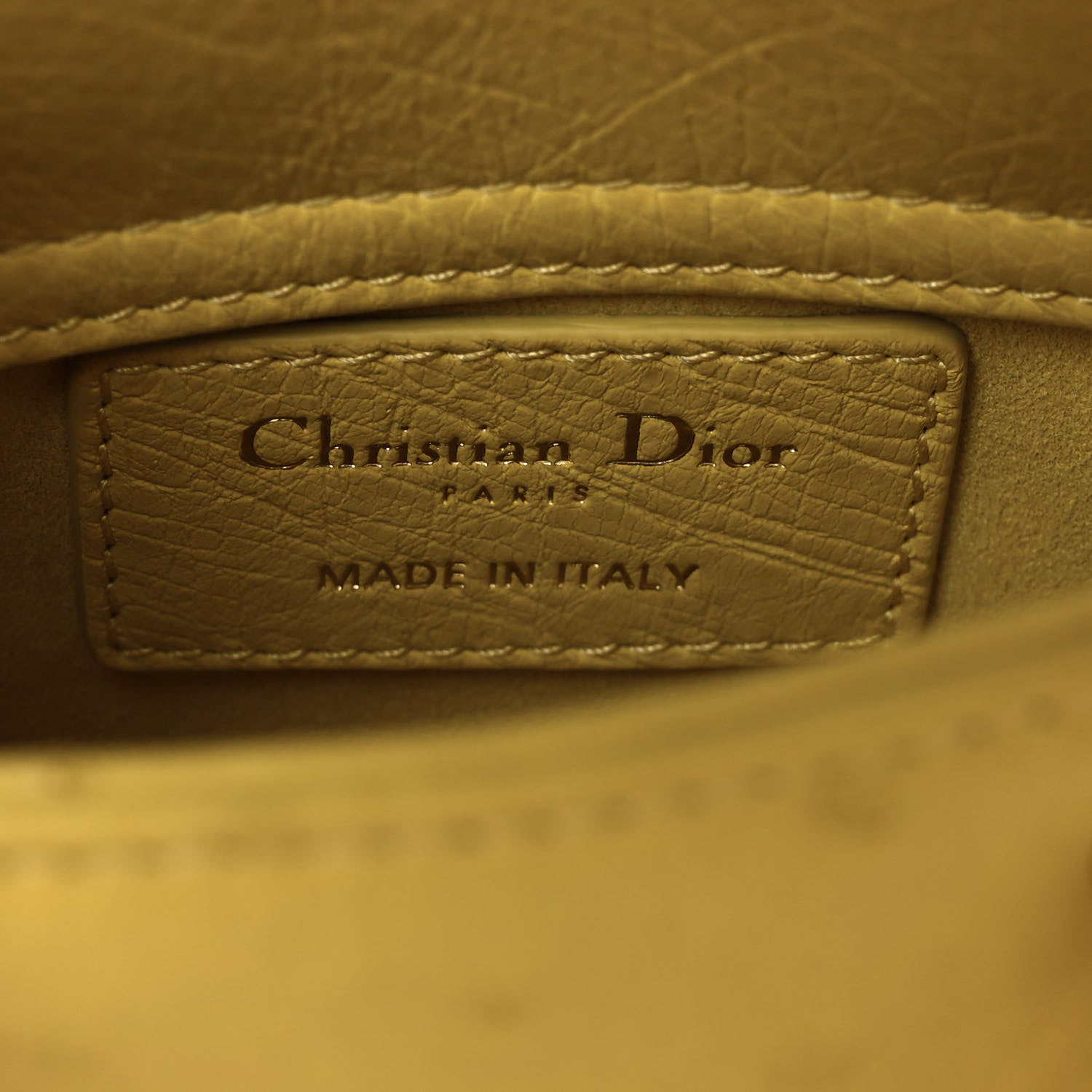 Christian Dior Ostrich Micro Lady Dior Yellow 9 of 19