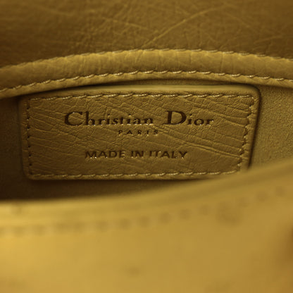 Christian Dior Ostrich Micro Lady Dior Yellow 9 of 19