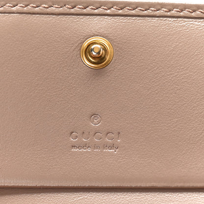 Gucci Calfskin Matelasse GG Marmont Card Case Wallet Porcelain Rose 6 of 9
