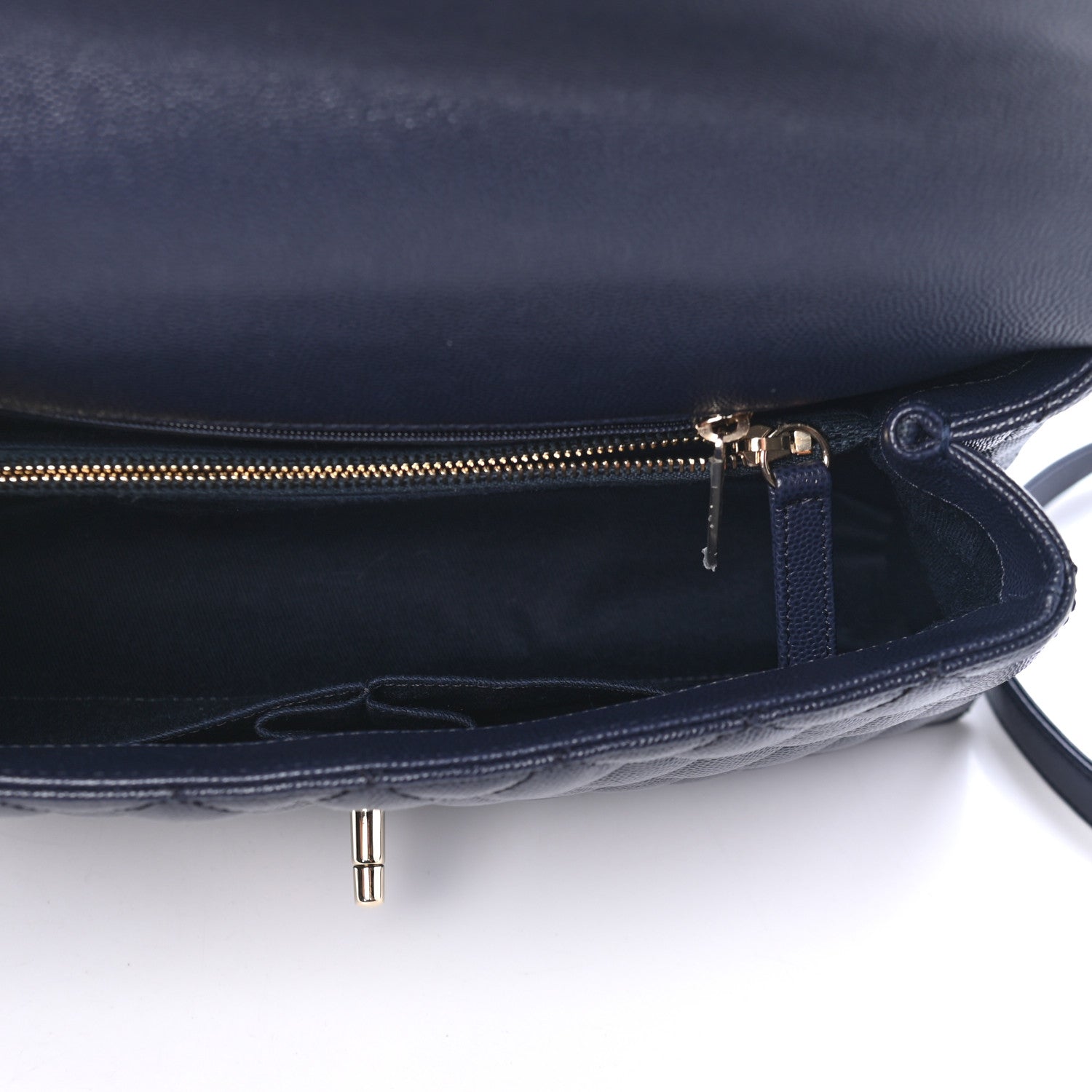 Chanel Caviar Quilted Small Coco Handle Flap Navy 4 of 4