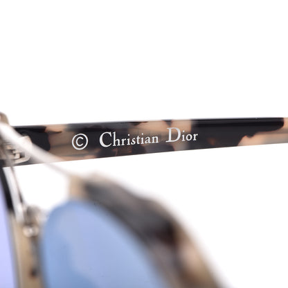 Christian Dior Abstract Square Mirrored Sunglasses Spotted Havana Blue 6 of 8
