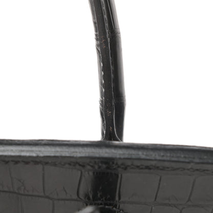 Hermes Matte Niloticus Crocodile Birkin 30 Black 39 of 43
