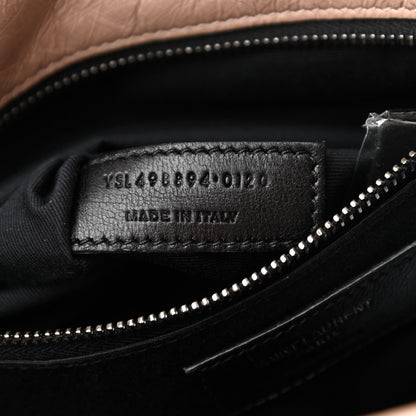 Saint Laurent Crinkled Calfskin Matelasse Monogram Medium Niki Chain Satchel Gold Sand 8 of 11