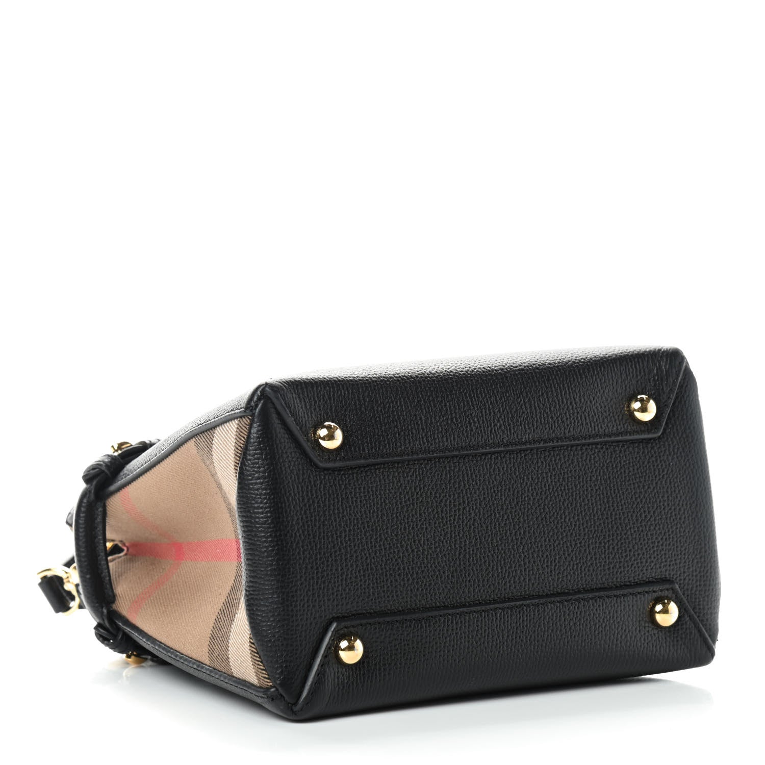 Burberry Derby Calfskin House Check Baby Banner Tote Black 4 of 8