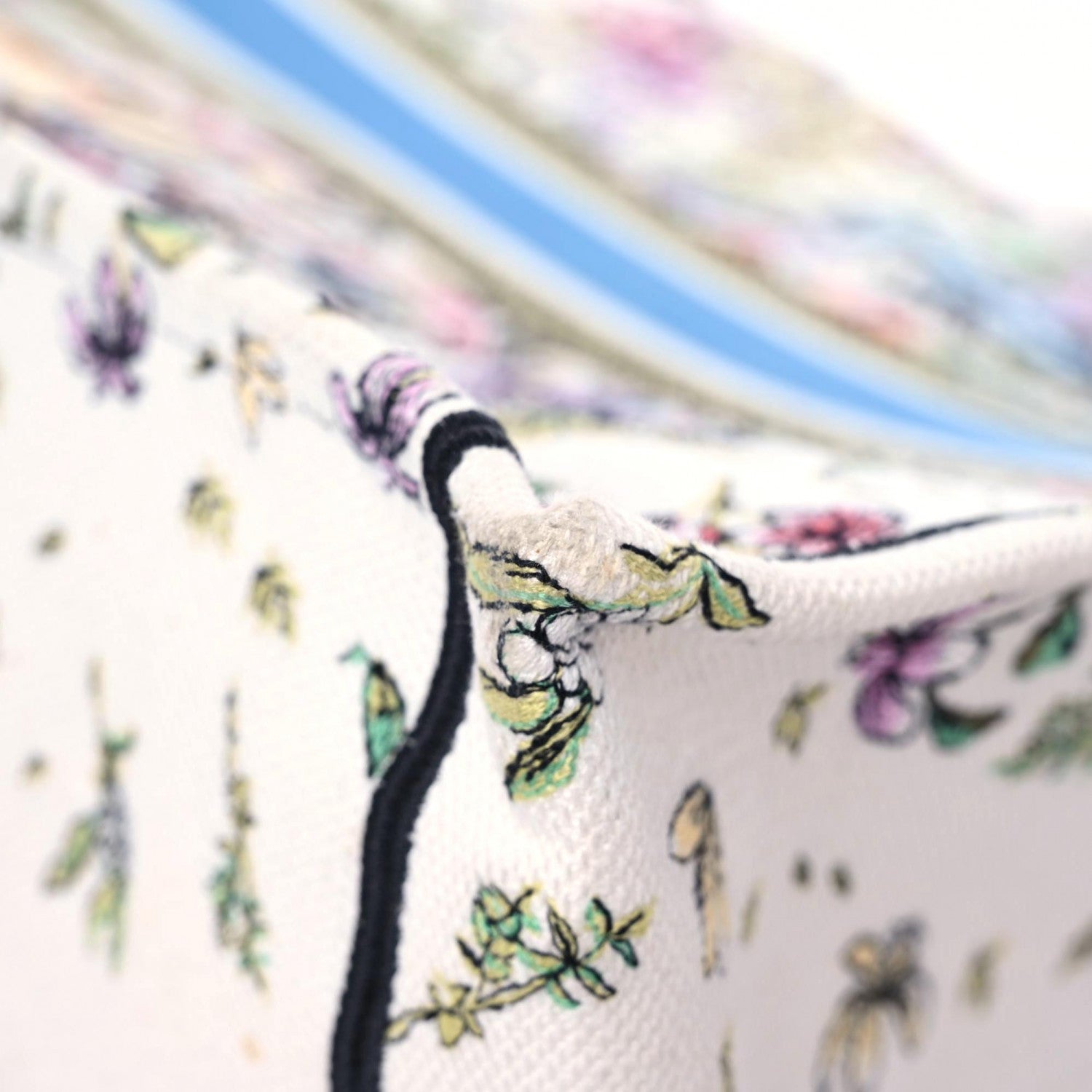Christian Dior Canvas Embroidered Large D-Constellation Book Tote Latte Multicolor 11 of 16