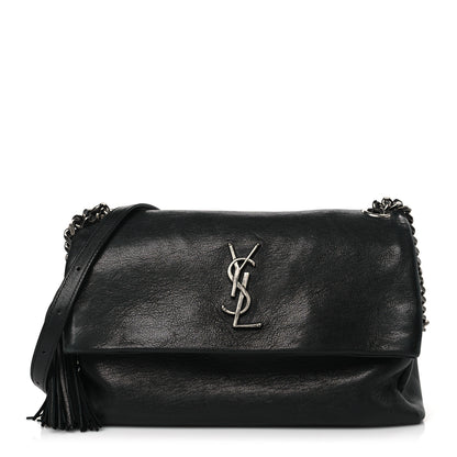 Saint Laurent Sheepskin Medium West Hollywood Monogram Fold-Over Bag Black 1 of 9