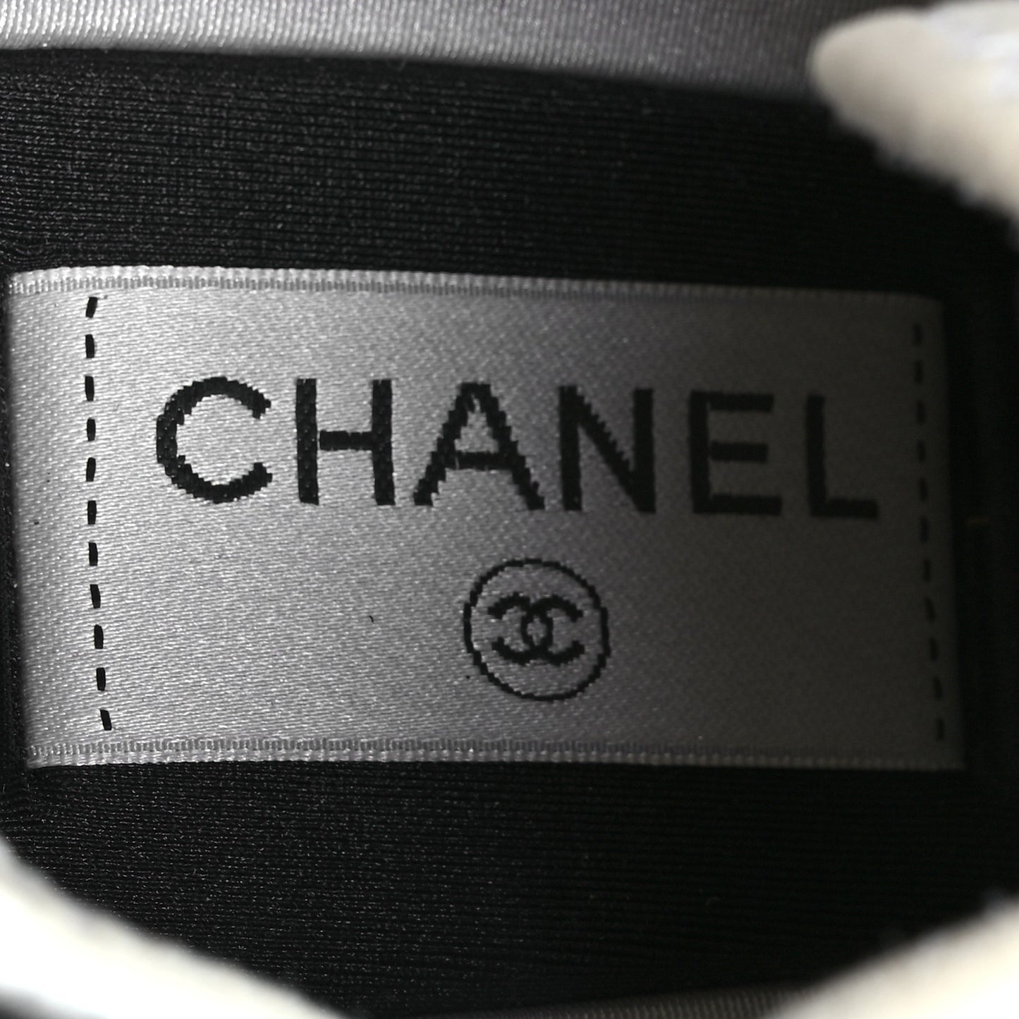 Velvet Calfskin Mixed Fibers CC Sneakers 39.5 Ivory Black