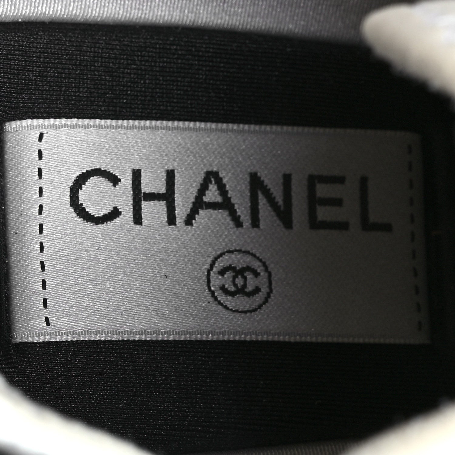 Chanel Velvet Calfskin Mixed Fibers CC Sneakers 39.5 Ivory Black 6 of 8