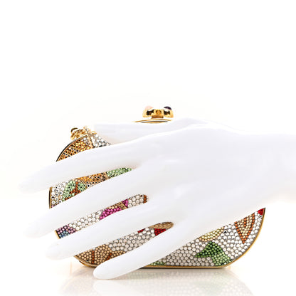 Judith Leiber JUDITH LEIBER Crystal Flower Minaudiere Clutch Gold 2 of 8