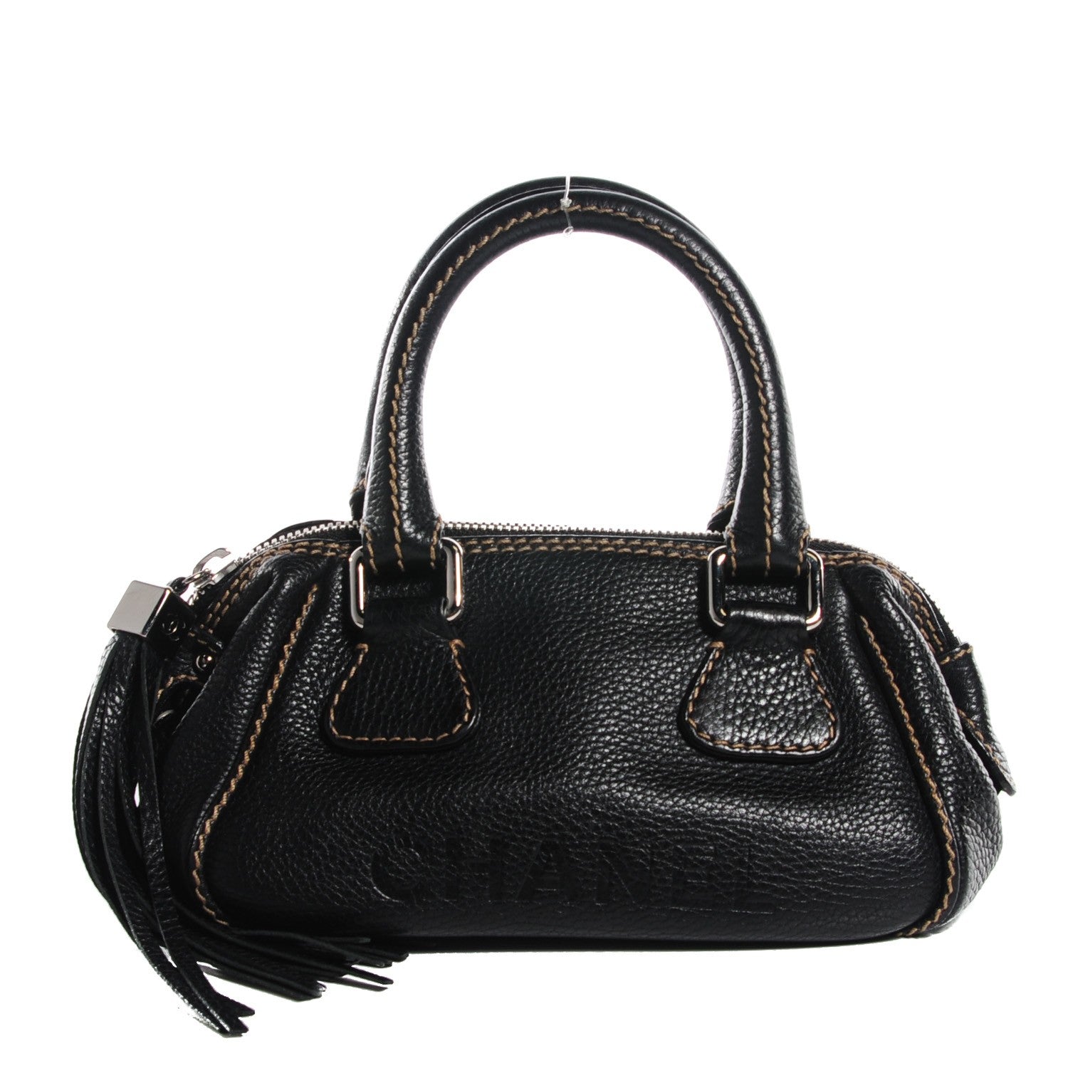 Chanel Calfskin Small Tassel Satchel Black 1 of 7