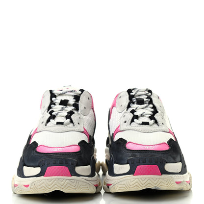 Balenciaga Fabric Mesh Womens Triple S Sneakers 40 Rose Fluo Black White 2 of 8