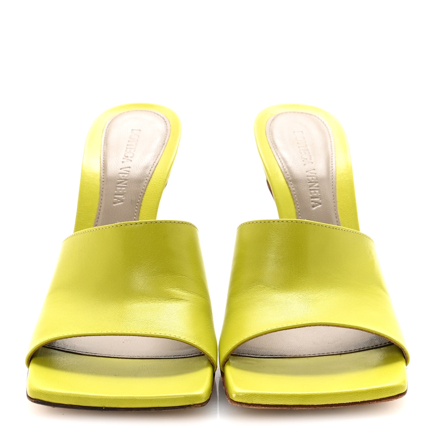 Bottega Veneta Lambskin Stretch Mule Sandals 35.5 Kiwi 1836338