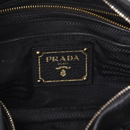 Prada Tessuto Nylon Vitello Daino Shopping Satchel Black 6 of 9
