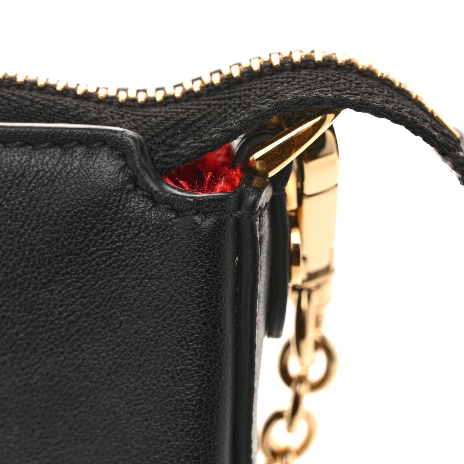 Fendi Vitello Dolce Elite Monster Eyes Bi-Color Baguette Pouch Black Yellow 12 of 14