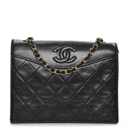 Chanel Lambskin Quilted CC Small Single Flap Black 1 of 8