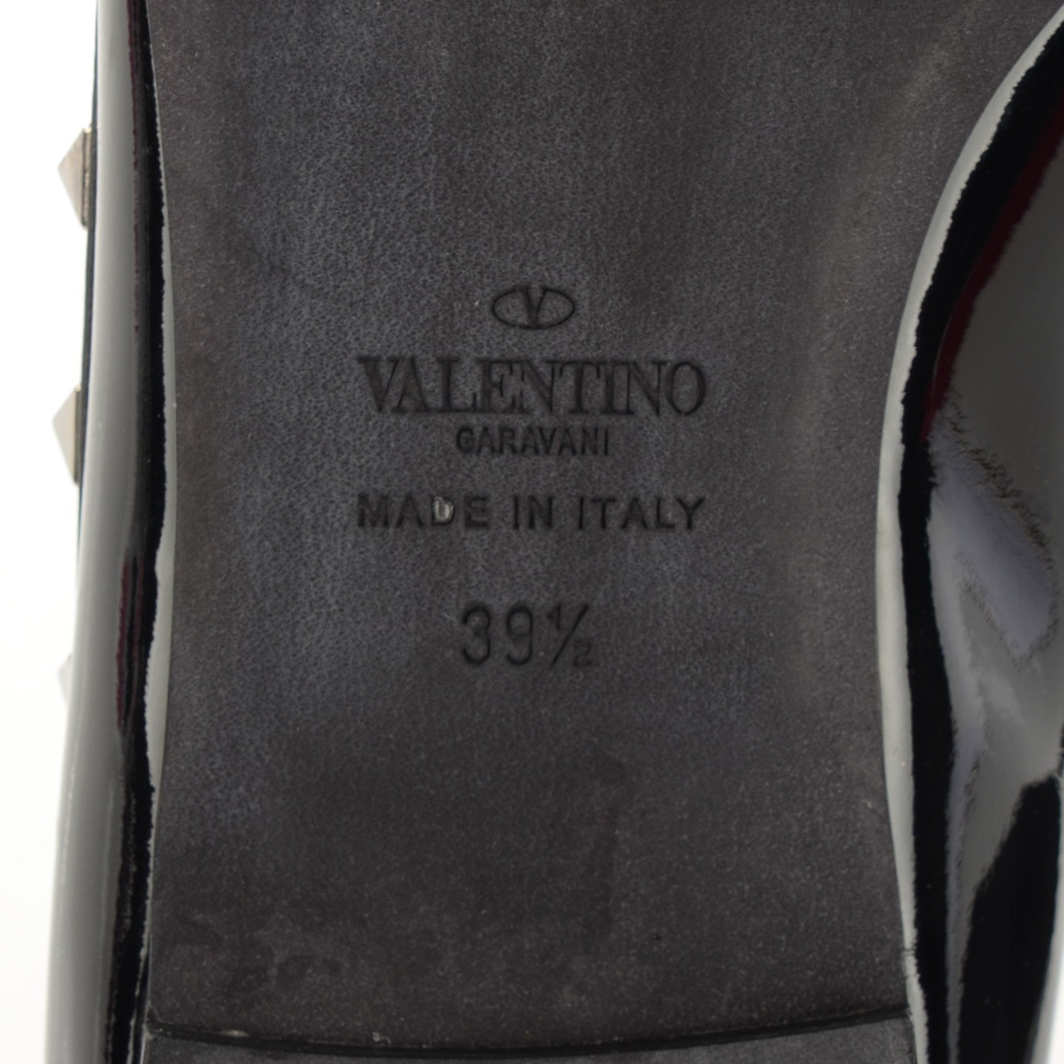 Valentino Garavani Patent Rockstud Ballerina Flats 39.5 Black 7 of 8