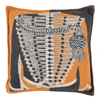 Hermes Wool Cashmere Brandebourgs Pillow Ambre Anthracite 1 of 3