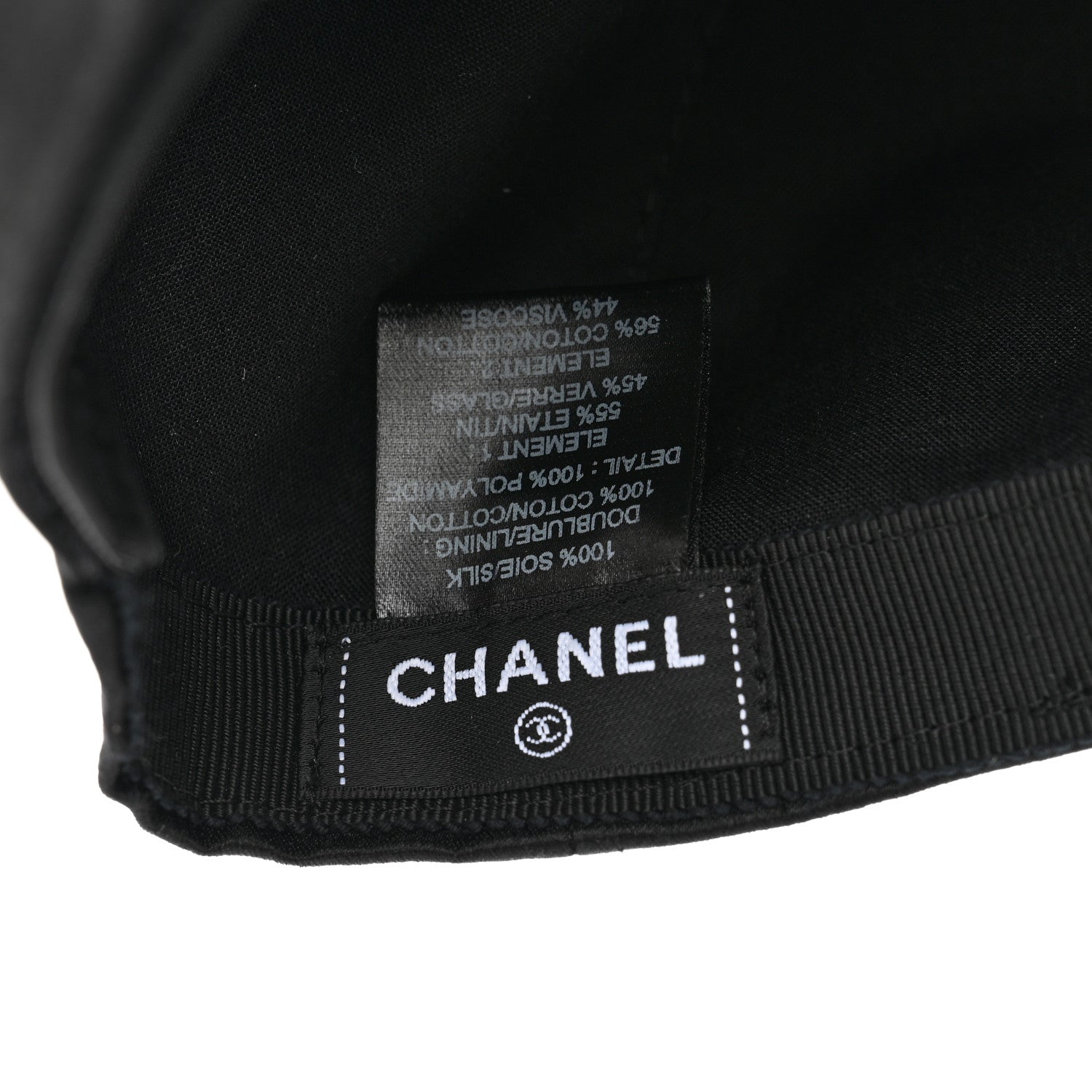 Chanel Silk Pearl CC Cap Hat Black 7 of 7