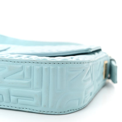 Fendi Nappa Logo Embossed Baguette Blue 10 of 11