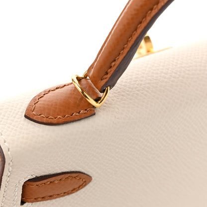 Hermes Epsom Horseshoe Mini Kelly Sellier 20 Craie Gold 11 of 14