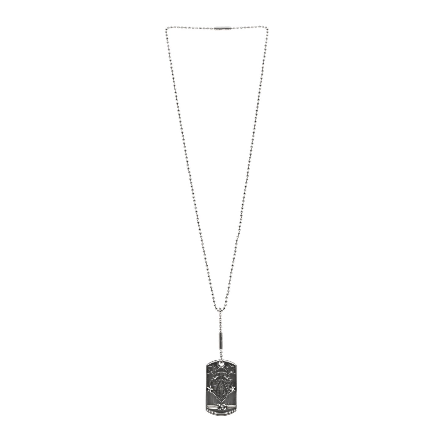 Sterling Silver Crest Dog Tag Necklace