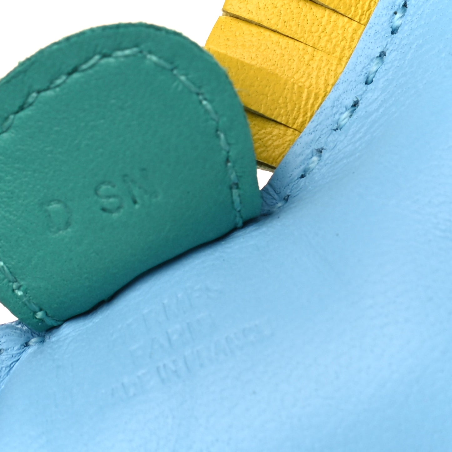 Milo Lambskin Grigri Rodeo Horse Bag Charm PM Bleu Celeste Lime Malachite