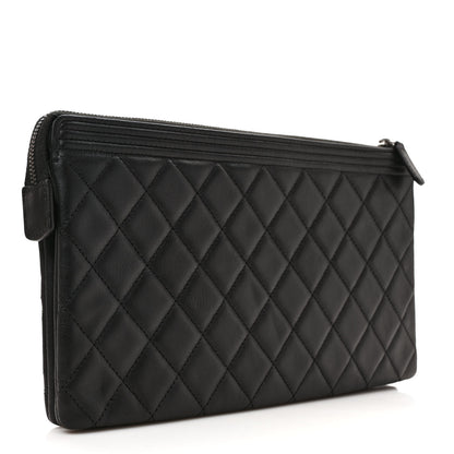 Chanel Calfskin Quilted Small Zipped Boy Pouch Black 3 of 7