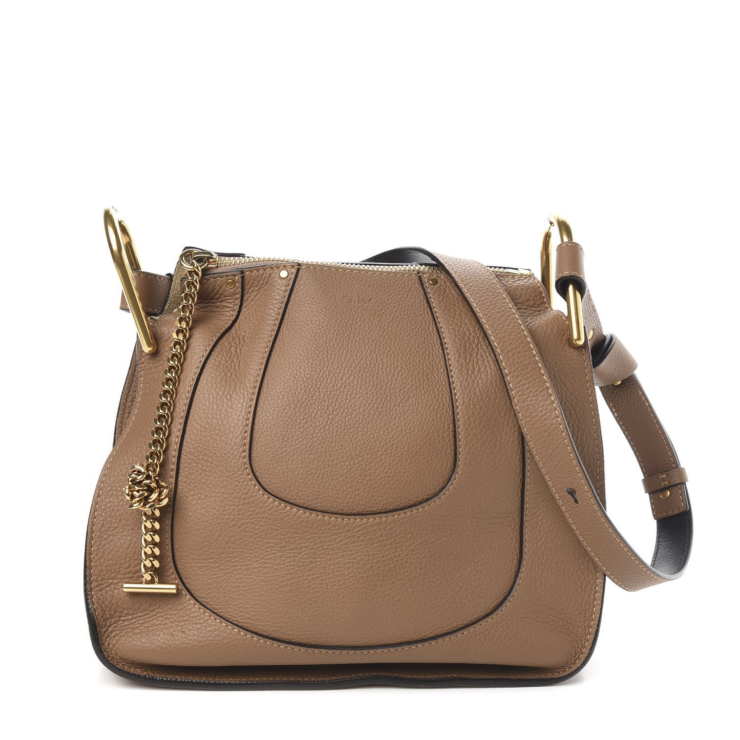 Grained Calfskin Small Hayley Hobo Nut