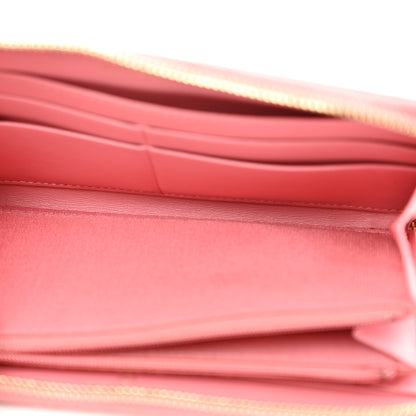 Chanel Caviar Camellia Embossed Zip Around Large Gusset Wallet Pink 5 of 13