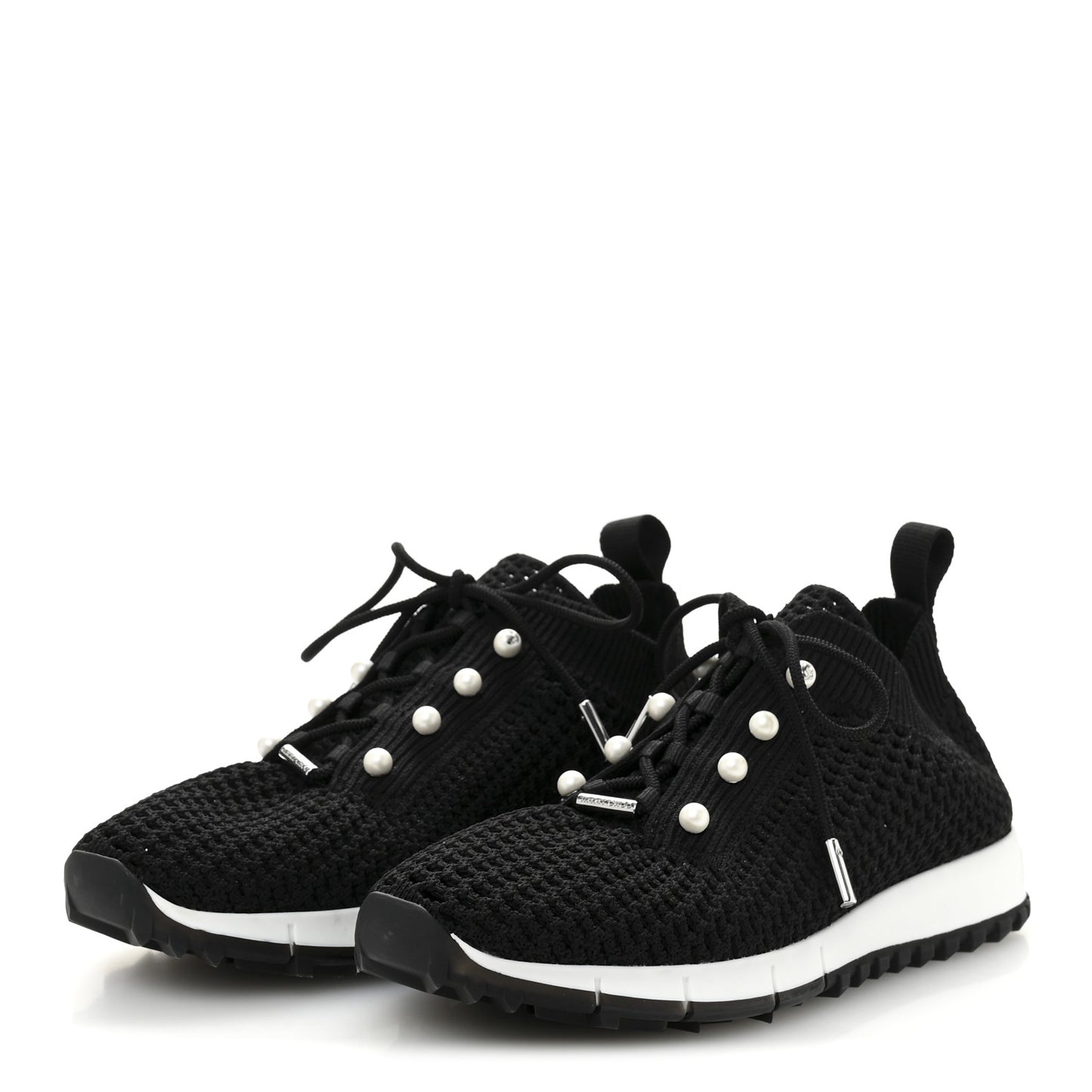Veles Knit Pearly Lace Up Sneaker 36.5 Black