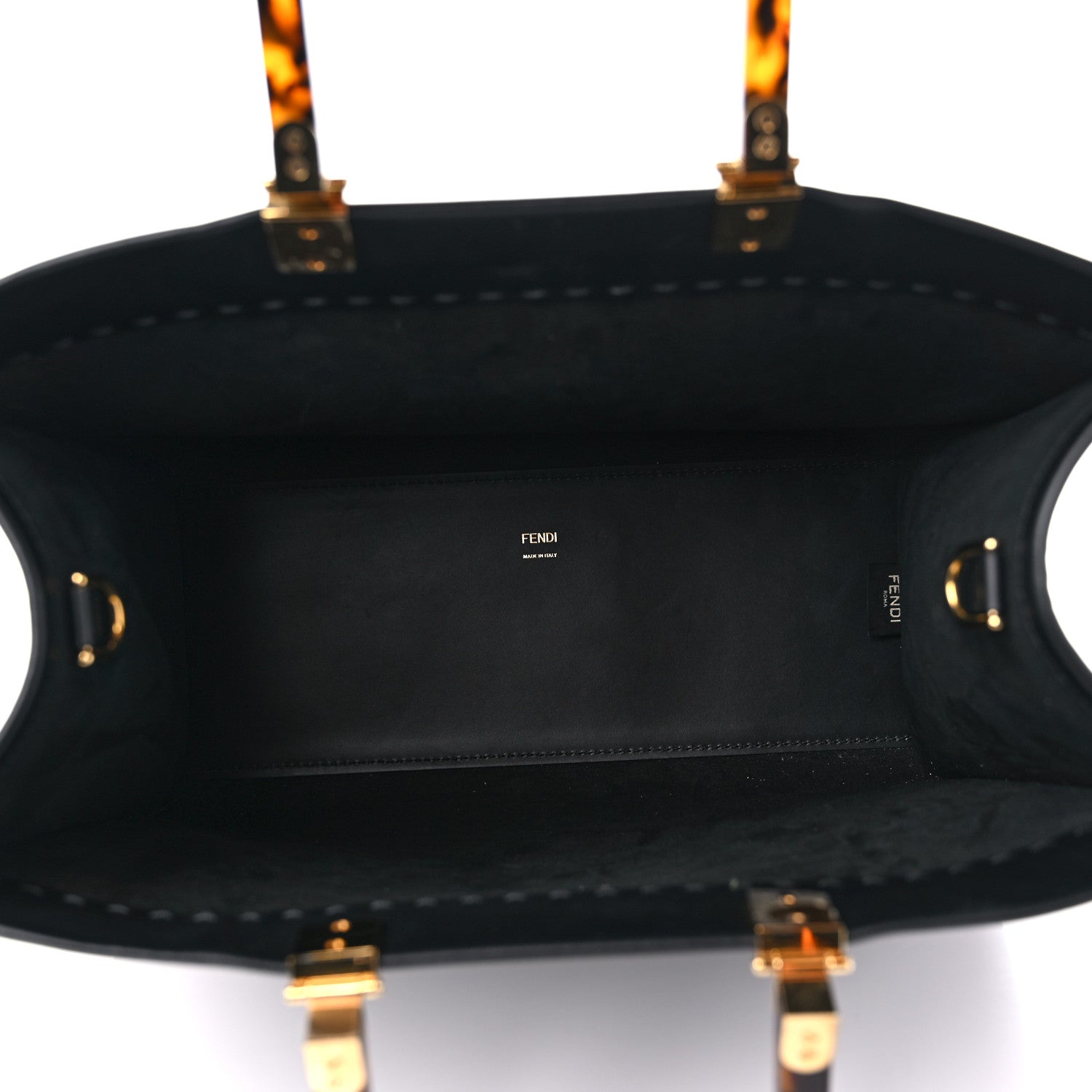 Fendi Vitello King Plexiglass Medium Fendi Sunshine Shopper Tote Black 5 of 18